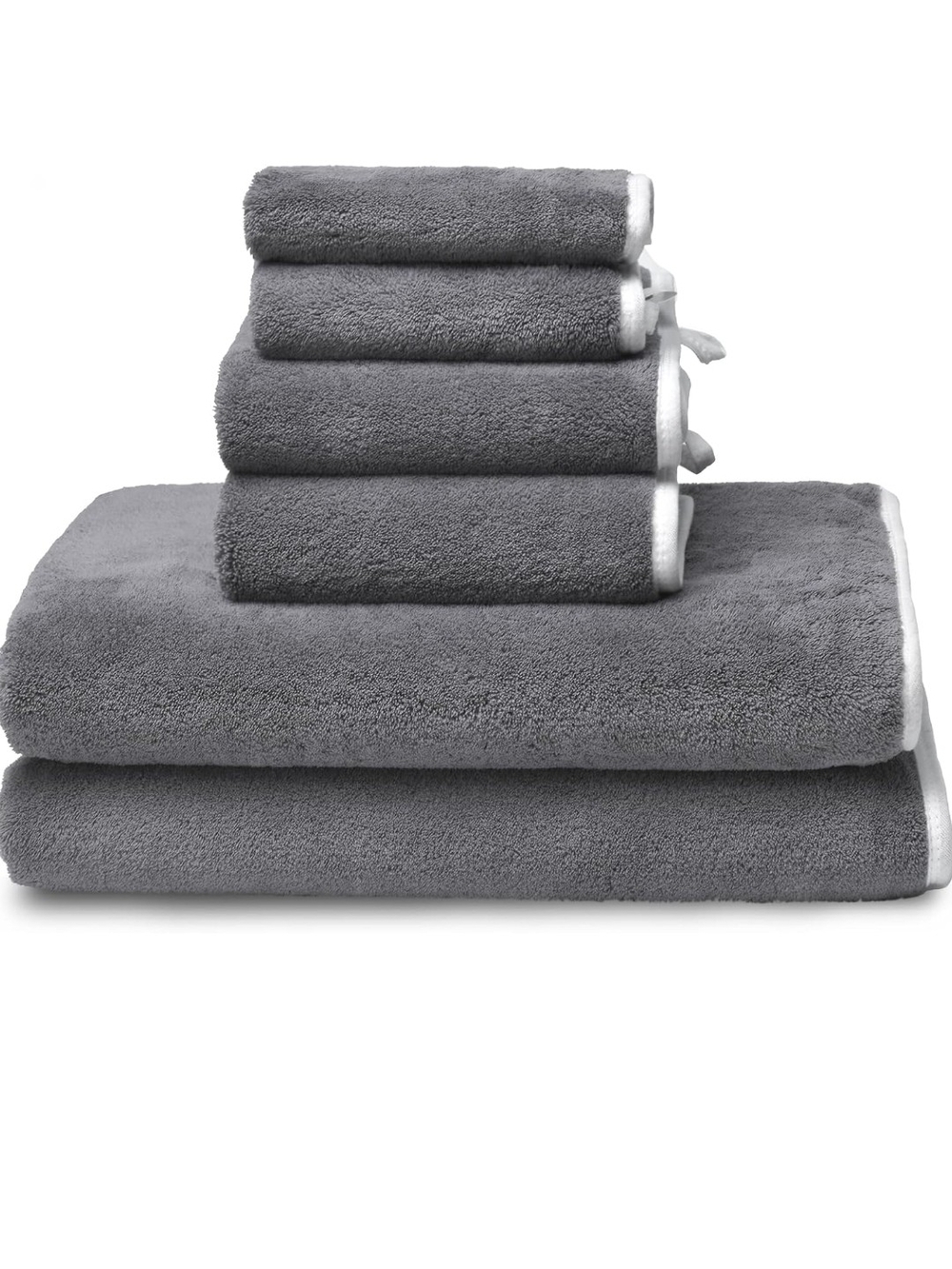 Plush Grey Bath Towel Set - Soft & Absorbent